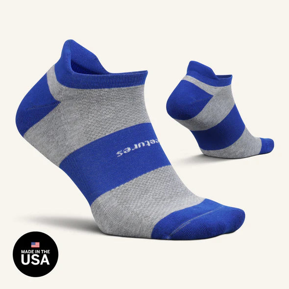 Feetures High Performance Max Cushion No Show Tab Boost Blue Unisex